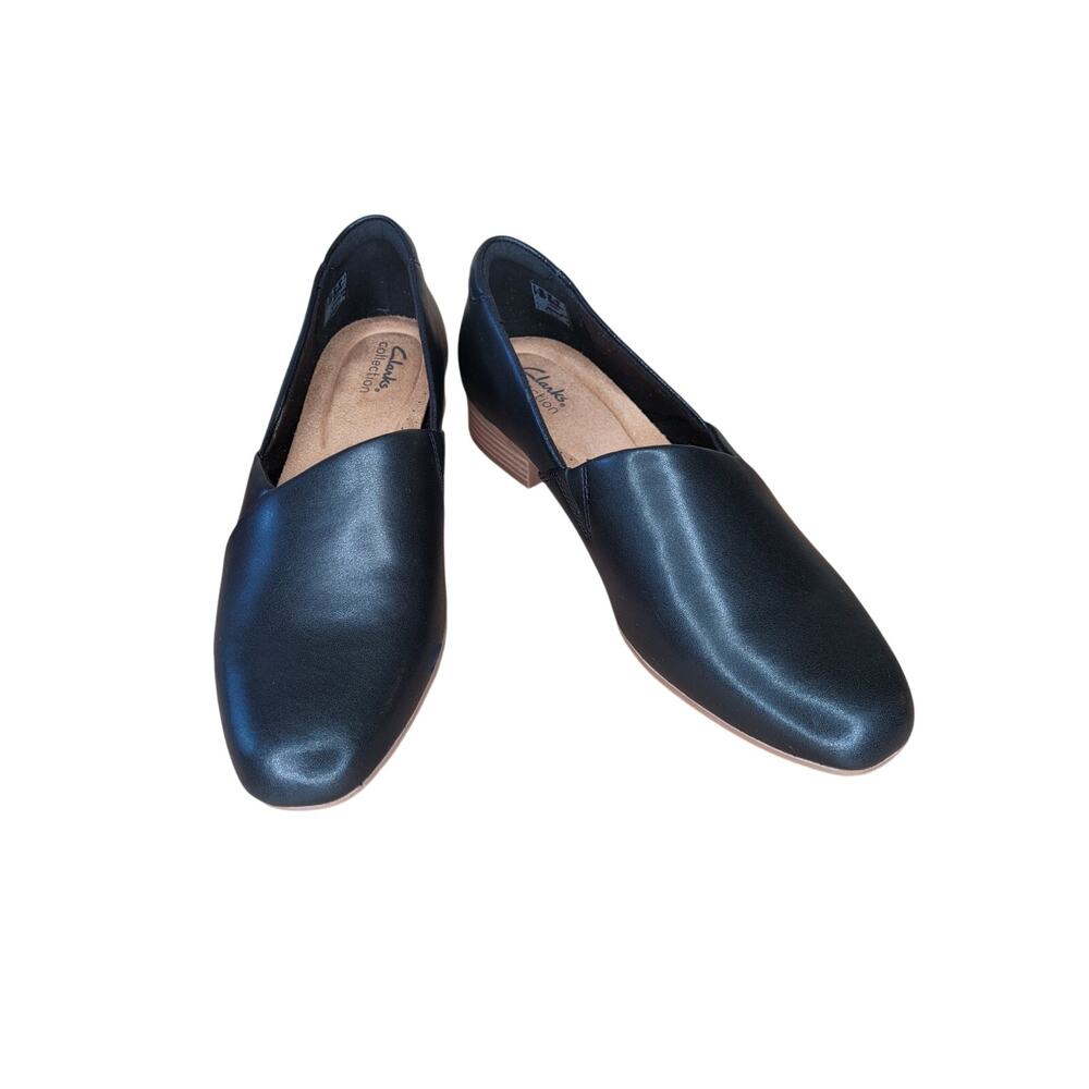 Clarks Juliet Palm Women's Black Leather Slip On Loafers US 10 M